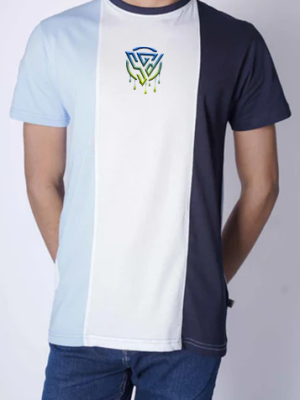 Blue White Panel T-Shirt