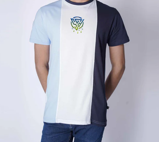 Blue Color Panel T-Shirt