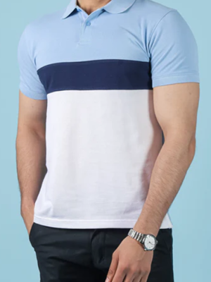 Sky Blue Color Panel Polo