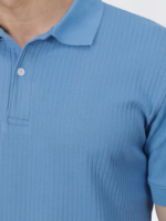 Blue Ribbed Polo