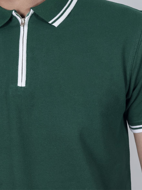 Green Zipper Polo