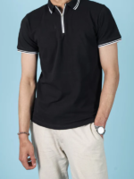 Black Zipper Polo