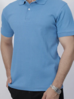 Blue Ribbed Polo