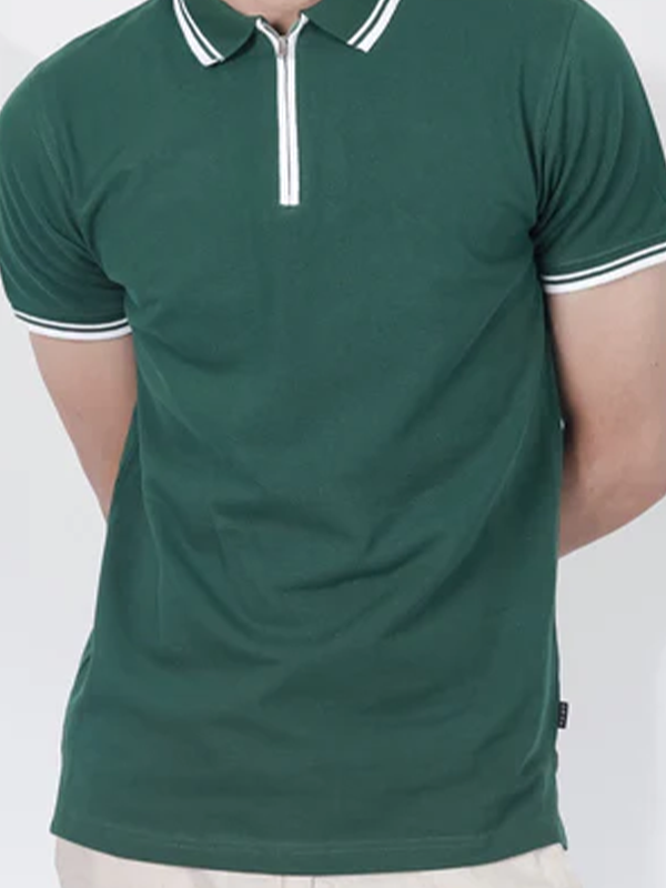 Green Zipper Polo