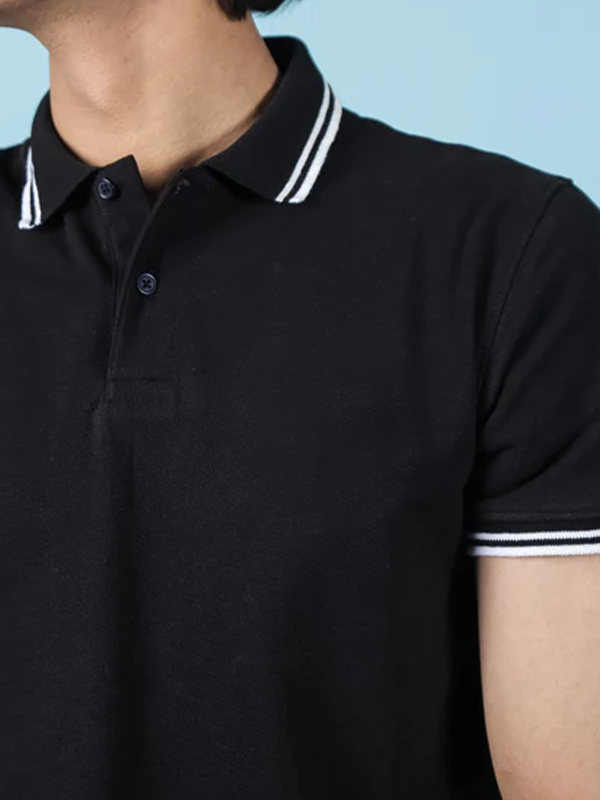 Solid Black Polo