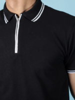 Black Zipper Polo