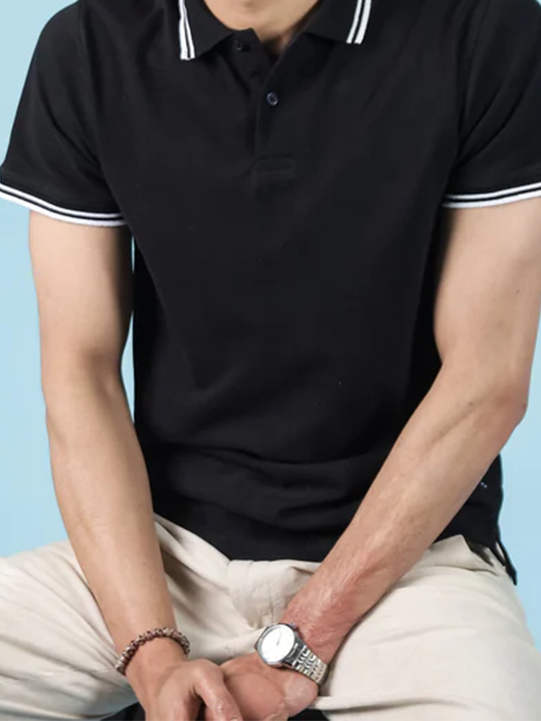 Solid Black Polo