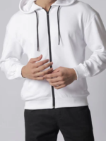 Plain White Zipper Hoodie