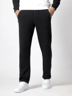 Plain Black Relax Fit Trousers