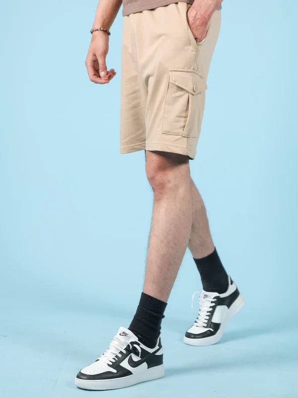 Beige Cargo Shorts