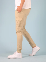 Beige Slim Fit Cargo Trouser